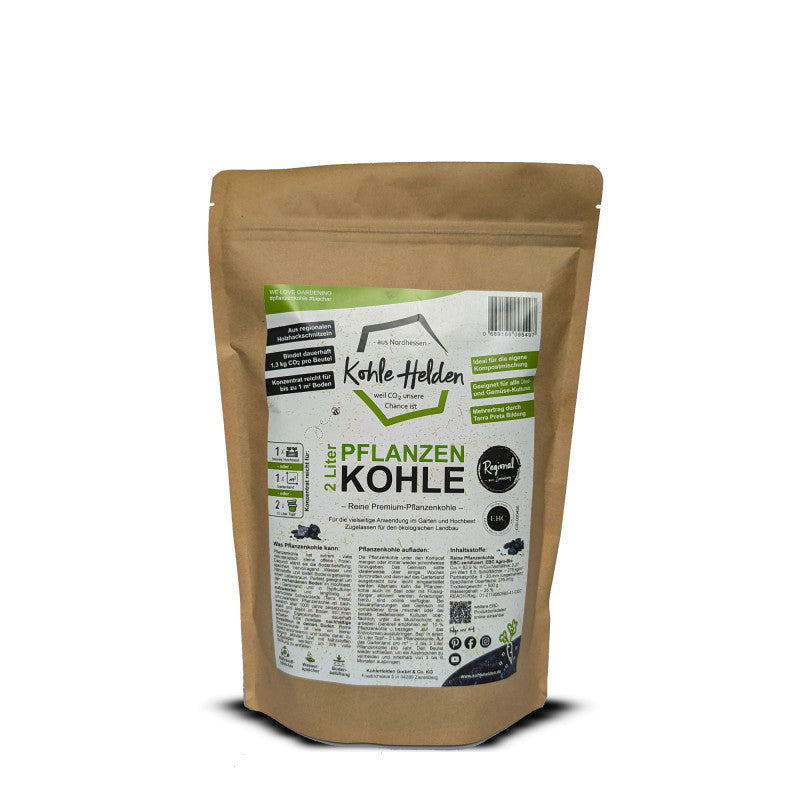 KohleHelden 2 Liter Pflanzenkohle - EBC AgroBio